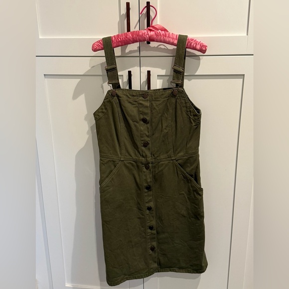 People Tree Olive Green Overalls Denim Skirt - Picture 4 of 5
